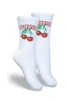 Milena Detské Mládežnícke Ponožky CHERRIES Biele