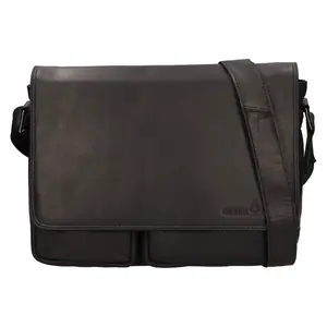 Pánska kožená taška cez rameno Greenwood Josh - čierna