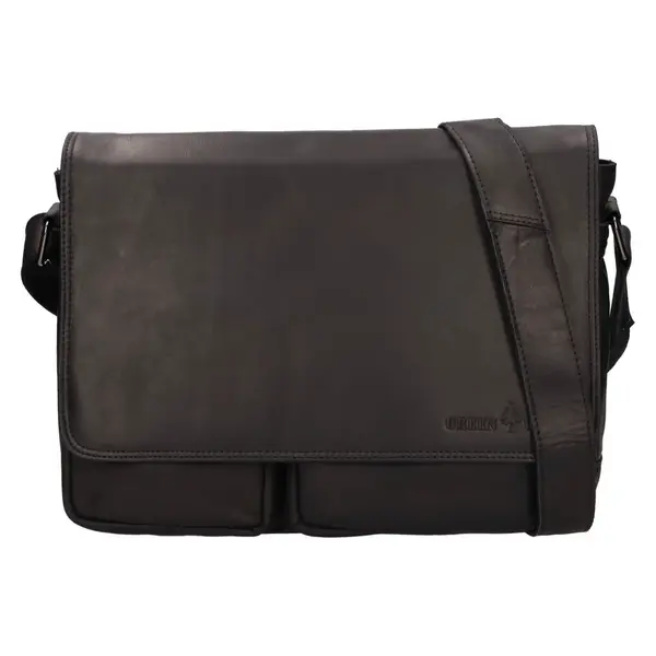 Pánska kožená taška cez rameno Greenwood Josh - čierna