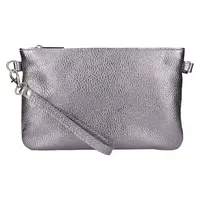 Dámska kožená plesová listová kabelka Italia Tea - platinová