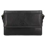 Kožená dámska crosbody kabelka Katana Roosa - čierna