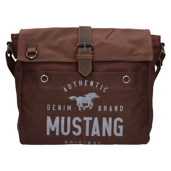 Pánska taška cez rameno Mustang Iggo, canvas − hnedá