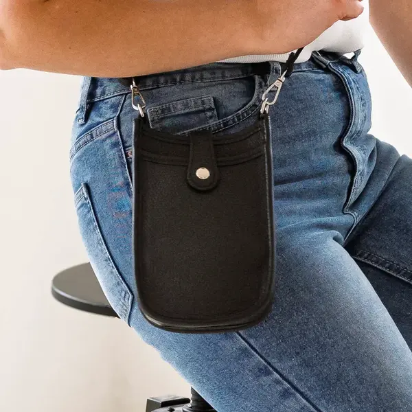 Dámská kožená kabelka na mobil a doklady Italia Simma - černá