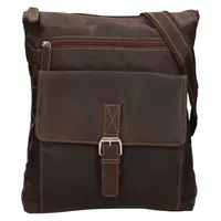 Pánska kožená taška cez rameno Greenwood Amsier - tmavo hnedá