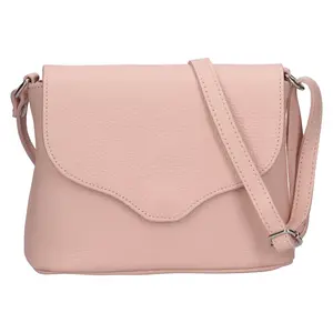Dámska kožená crossbody kabelka Italia Alice - svetlo růžová