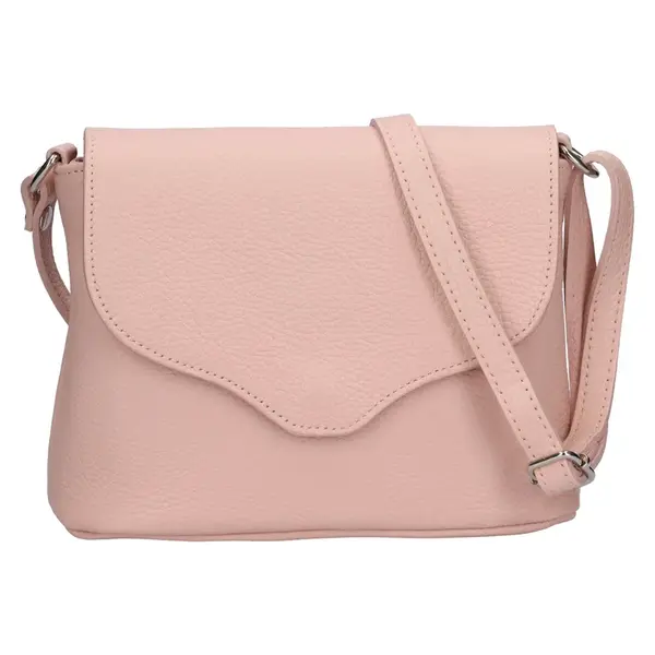 Dámska kožená crossbody kabelka Italia Alice - svetlo růžová