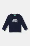 Dětské bavlněné tričko s dlouhým rukávem United Colors of Benetton