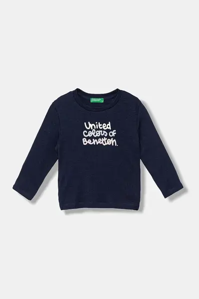 Dětské bavlněné tričko s dlouhým rukávem United Colors of Benetton