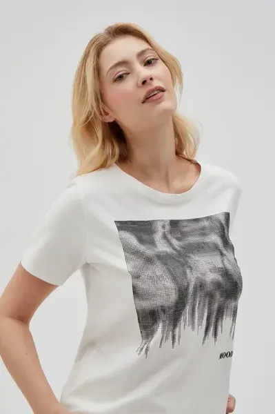 Marisse Women's T-Shirt L-Ts-4629 Off White