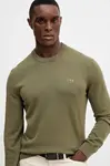 Bavlněný svetr Lacoste zelená barva