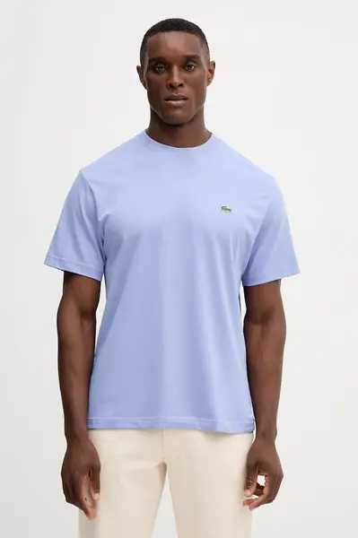 Bavlněné tričko Lacoste pánské, tmavomodrá barva, TH7318