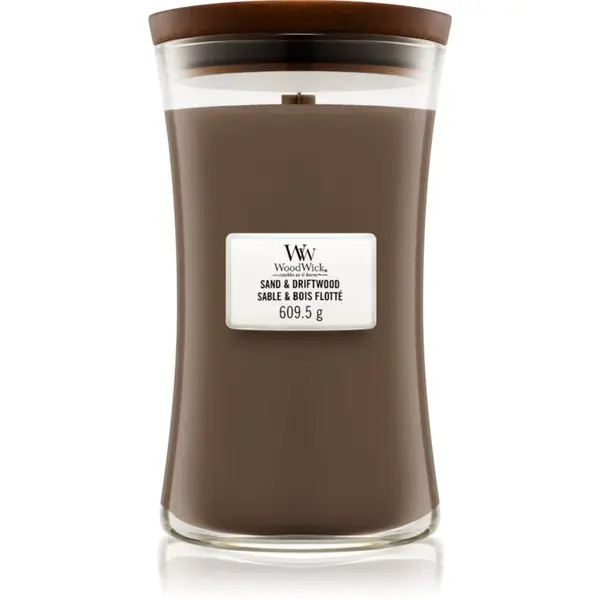 Woodwick Sand & Driftwood vonná svíčka s dřevěným knotem 609.5 g