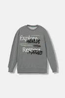 Dětská bavlněná mikina United Colors of Benetton šedá barva, hladká, 3J68C10QK