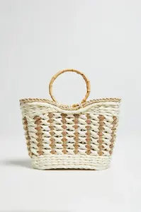 Marisse White Basket Bag