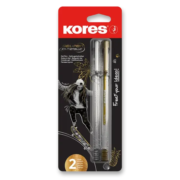 Kuličkové pero K11 Metallic Pen Kores - 2 ks
