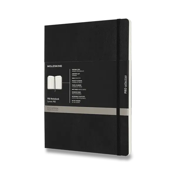Zápisník Moleskine Professional - měkké desky, XL - černý