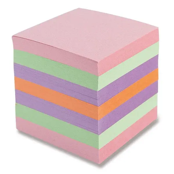 Poznámkový bloček barevný - nelepený - 90 × 90 × 90 mm, 800 listů