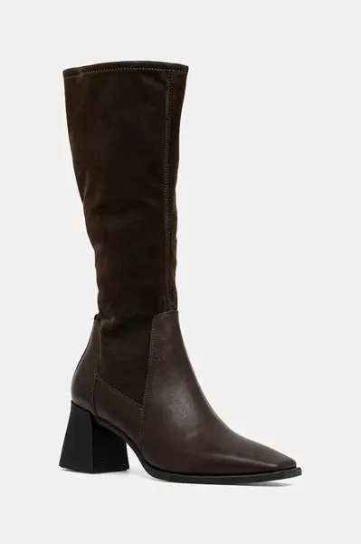 Kožené kozačky Vagabond Shoemakers HEDDA dámské, hnědá barva, na podpatku, 5602-202-35