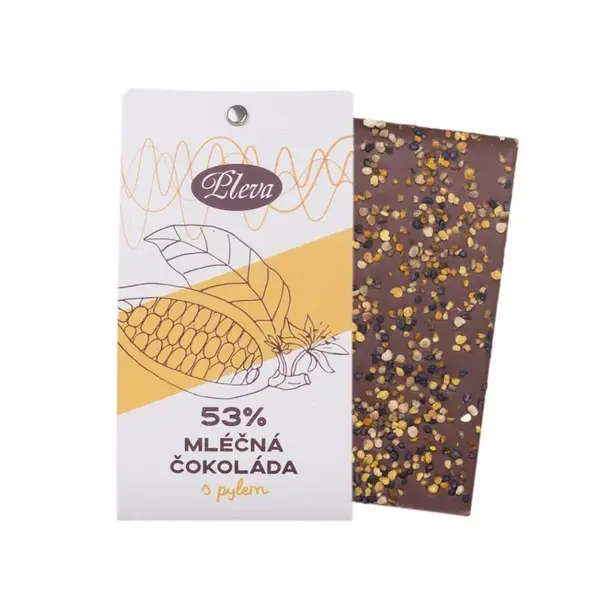 PLEVA Mliečna čokoláda s peľom 53% 50 g