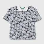 Dětské polo tričko United Colors of Benetton tmavomodrá barva, s límečkem
