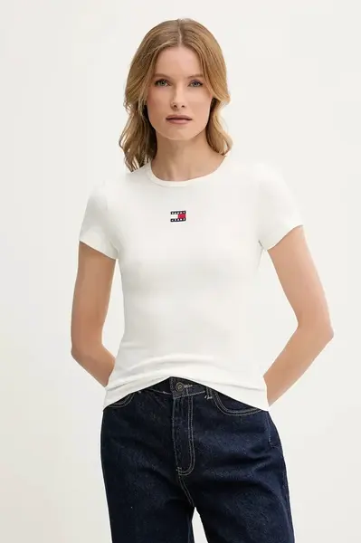 Tričko Tommy Jeans bílá barva