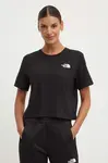 Tričko The North Face W Simple Dome Cropped Slim Tee černá barva, NF0A87U4JK31