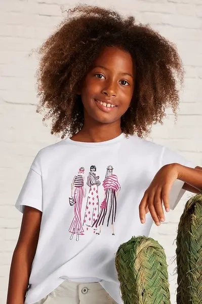 Dětské bavlněné tričko Mayoral růžová barva, 6030