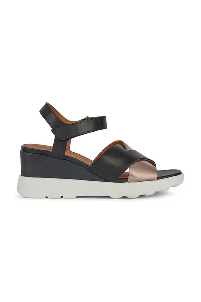 Kožené sandály Geox D SPHERICA EC6 C černá barva, D45G0C 043CF C0067