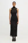 Šaty Coperni Mesh Dress černá barva, maxi, COPR107557