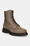 Semišové boty Calvin Klein LACE UP BOOT W/ ZIP SUEDE