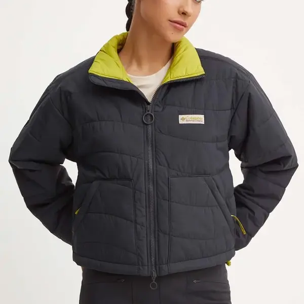 Bunda Columbia Wallowa Insulated dámská, černá barva, přechodná, oversize, 2090751