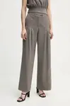 Kalhoty s příměsí vlny Remain jednoduché, high waist, 5023221012