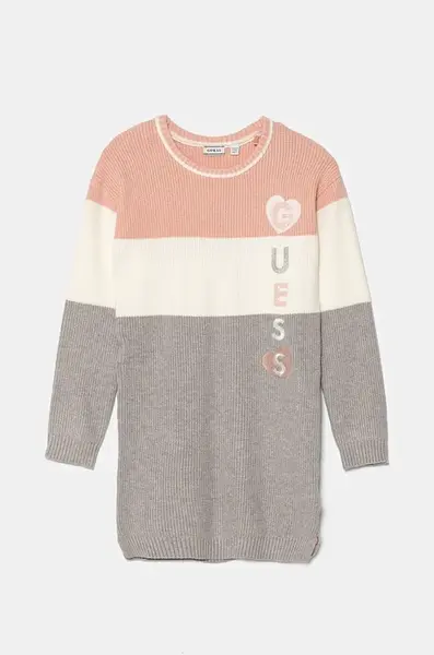 Dívčí šaty Guess šedá barva, midi, K4BK19 Z3FU0