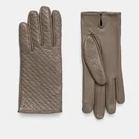 Kožené rukavice BOSS dámské, zelená barva, 50526660