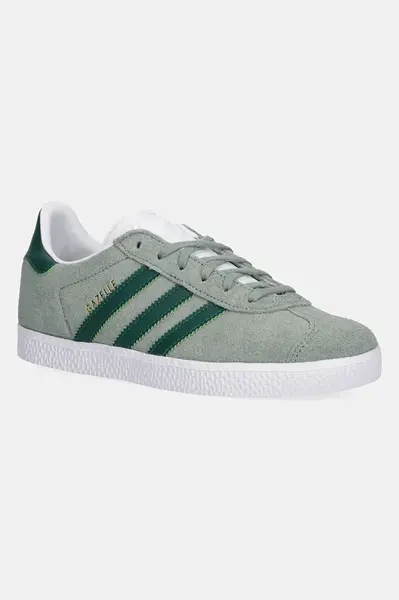 Dětské semišové sneakers boty adidas Originals GAZELLE zelená barva, JP5540