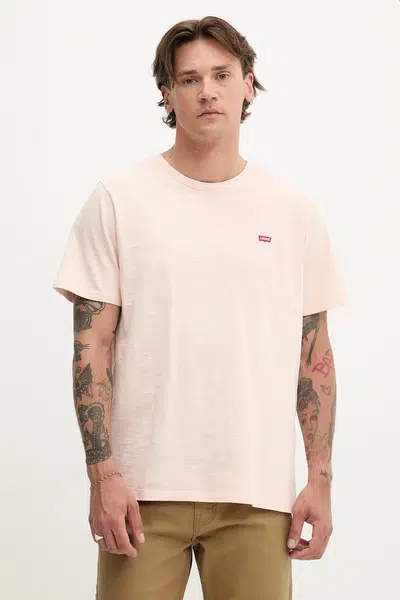 Bavlněné tričko Levi's pánské, červená barva