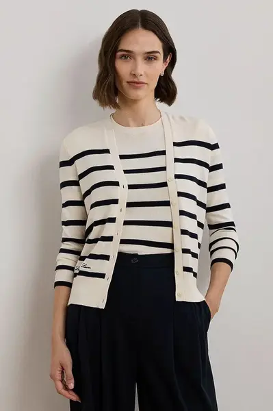 Kardigan Lauren Ralph Lauren dámský, béžová barva, 200957476