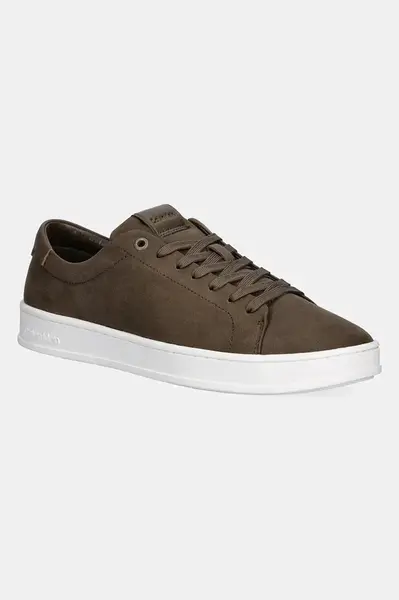 Kožené sneakers boty Calvin Klein LOW TOP LACE UP NU
