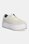 Semišové sneakers boty Calvin Klein Jeans BOLD PLATF LACEUP LOW MG SUEDE