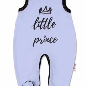 Baby Nellys Kojenecké bavlněné dupačky, Little Prince - modré vel.  74