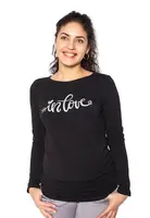 bemaamaa Těhotenské triko dlouhý rukáv In Love - černé - M