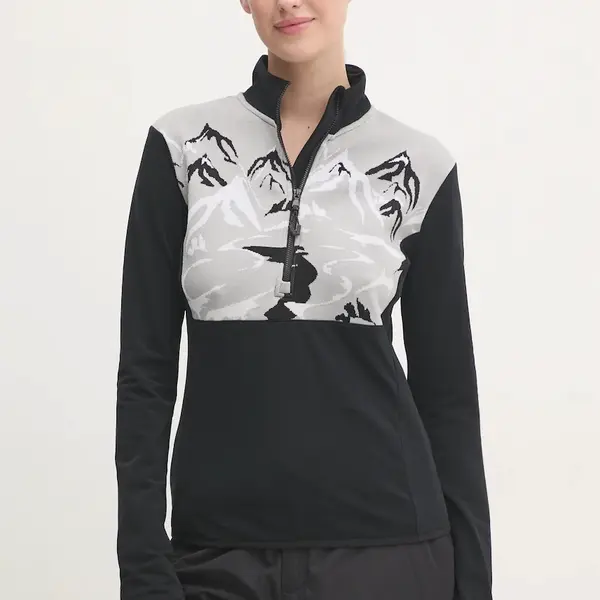 Sportovní mikina EA7 Emporio Armani St. Moritz Powerstretch černá barva, s aplikací, TJJFZ.6DTM47