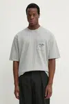 Bavlněné tričko Levi's HALF SLEEVE GR PCKT T šedá barva, 001MH