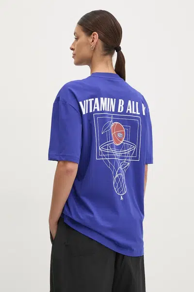 Bavlněné tričko EA7 Emporio Armani fialová barva, s potiskem, AF13244.7M000118