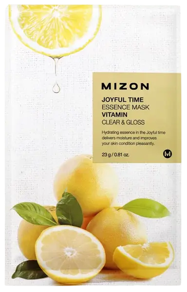 MIZON Joyful Time Essence Mask Vitamin Plátýnková maska s čisticím a osvěžujícím účinkem 23 g