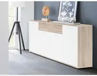 Široká komoda Jacky, dub sonoma/bílá