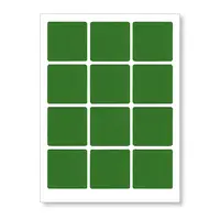 Samolepicí etikety 60 x 60 mm, 12 etiket, A4, 20 listů, zelené