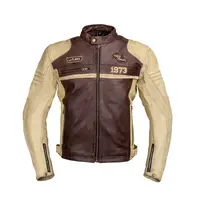 Pánská kožená moto bunda W-TEC Retro černo-hnědo-béžová 4XL