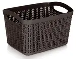 Úložný košík 3,3 l, hnědý, ratanový vzhled