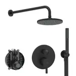 Ideal Standard - Sprchový set s baterií pod omítku, s tělesem, průměr 20 cm, matná černá BD192XGROZ2